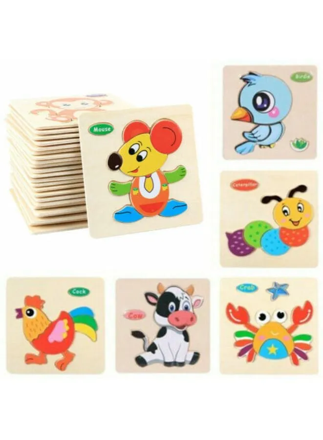 Wooden Puzzles for Kids Boys and Girls Animals Set Monkey